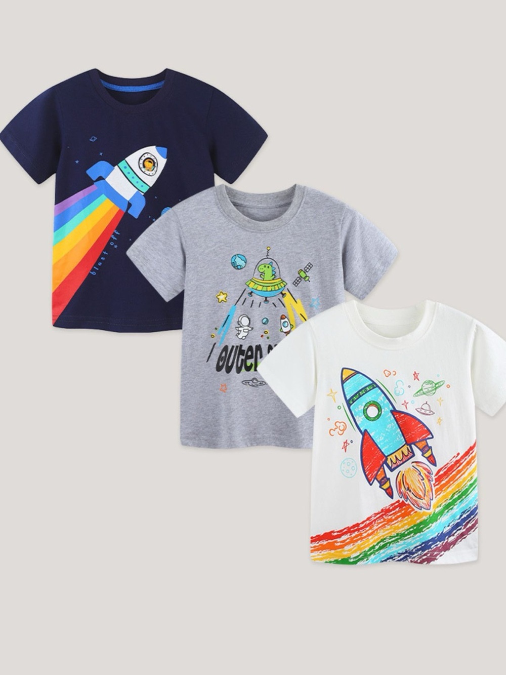 Children's Space Graphic T-Shirt 3 Piece Set